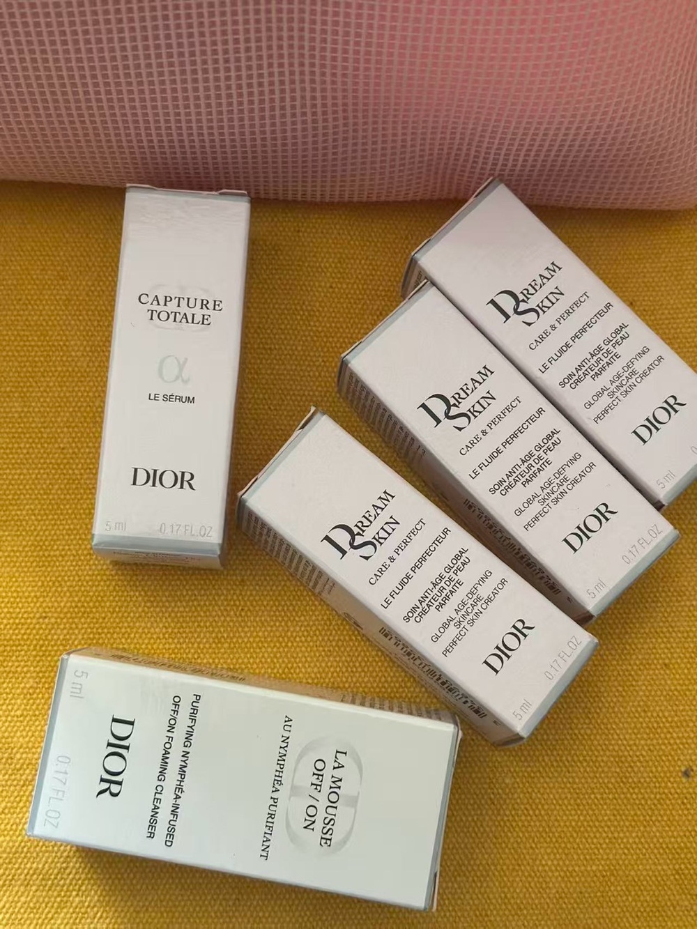 Dior Mini Skincare Set in Silver and White Packaging